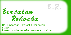 bertalan rohoska business card